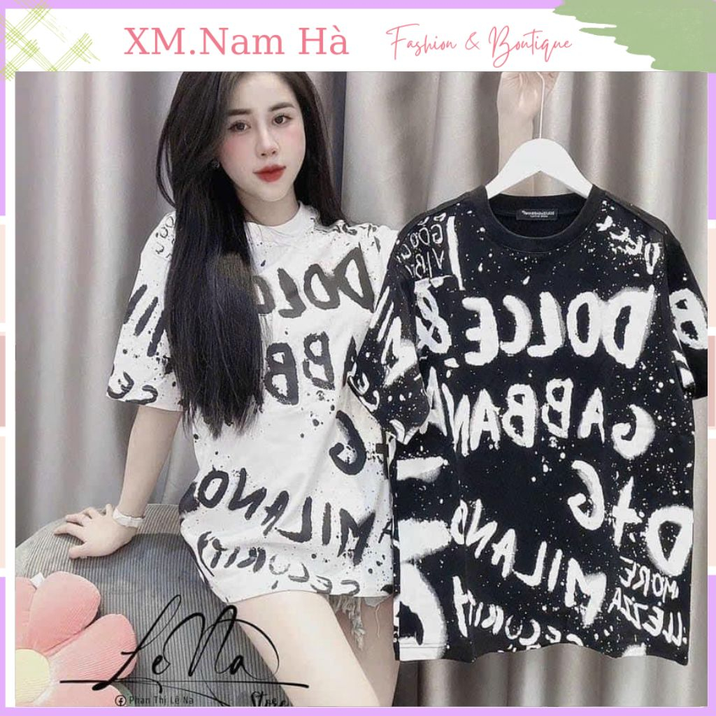 Áo phông nữ nam loang DOCE full hoạ tiết,áo thun loang unisex chất dày đẹp mềm mát kèm ảnh thật