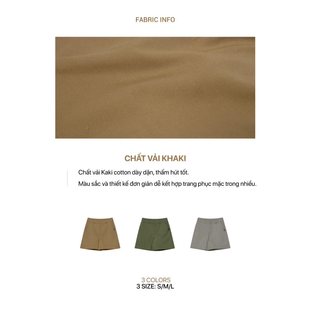 Quần Short Kaki Nữ Thoáng Mát LIME ORANGE - Bermuda Khaki Shorts Women - JO22000001