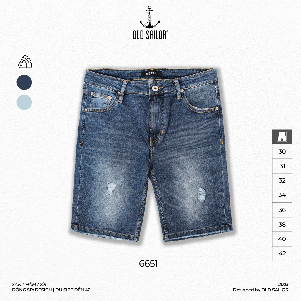 Quần lửng nam Old Sailor - OSL DENIM SHORT - Big size upto 42