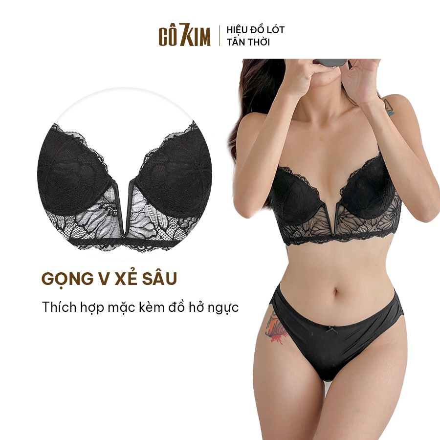 Set Đồ Lót Nâng Ngực Nữ CÔ KIM 7, Mút 3cm Gom Đẩy Quả Gọng V Khoét Sâu Giữa Ngực Dễ Phối Cùng Trang Phục Hở Ngực - SVH
