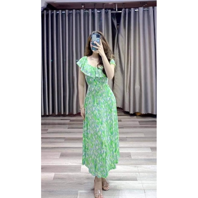 Váy hoa dáng dài hãng Mango auth