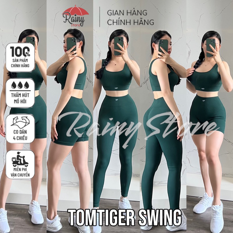 Bộ đồ tập TomTiger Dệt Gân tách lẻ Bra/ Đùi/ Leggings Co Dãn 4 Chiều, thấm hút mồ hôi Rainy Store