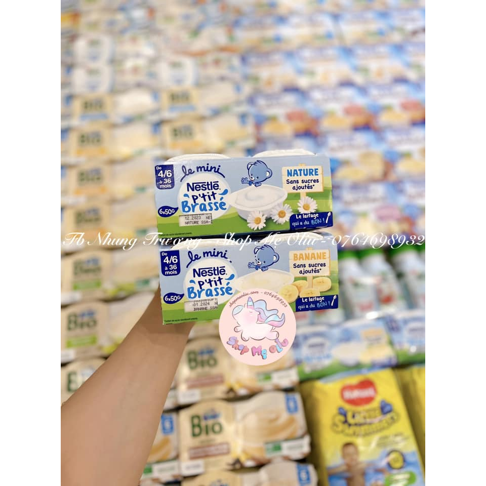 Sữa chua Nestle mini P'tit brass,ko chứa đường cho bé từ 4 tháng