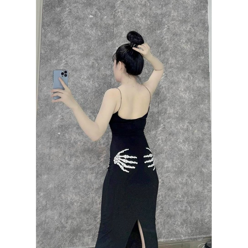 Đầm body 2 dây in dễ thương TRIPBLE T DRESS - Free size dưới 54kg