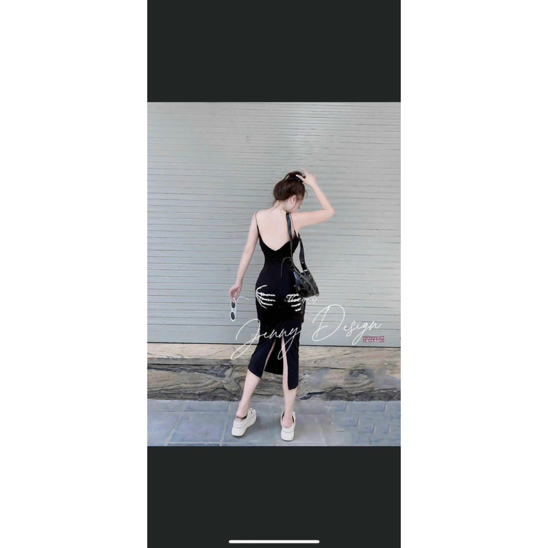 Đầm body 2 dây in dễ thương TRIPBLE T DRESS - Free size dưới 54kg