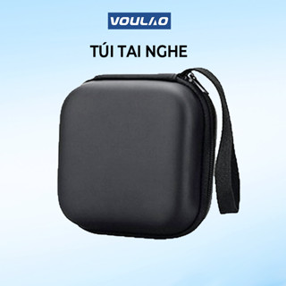 Túi đựng VOULAO phối lưới có khóa kéo bảo vệ tai nghe/ dây cáp USB