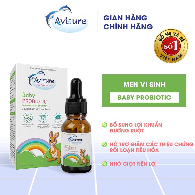 Men vi sinh nhỏ giọt Avisure daily probiotic drop cho bé lọ 10ml