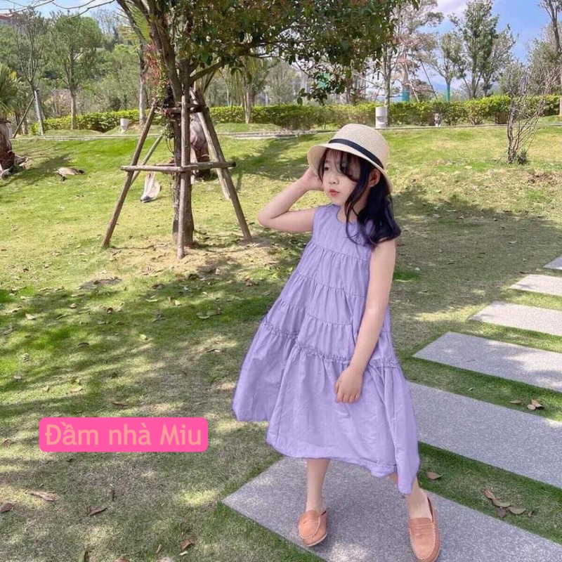Đầm tím sát nách cho bé gái 11-37kg