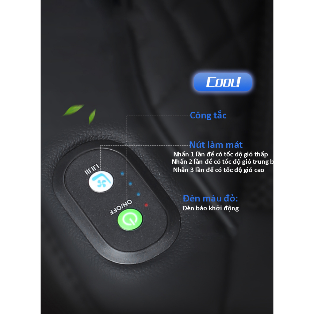 Đệm làm mát ghế ô tô, Đệm điều hòa làm mát lưng trên xe ô tô nguồn 12V