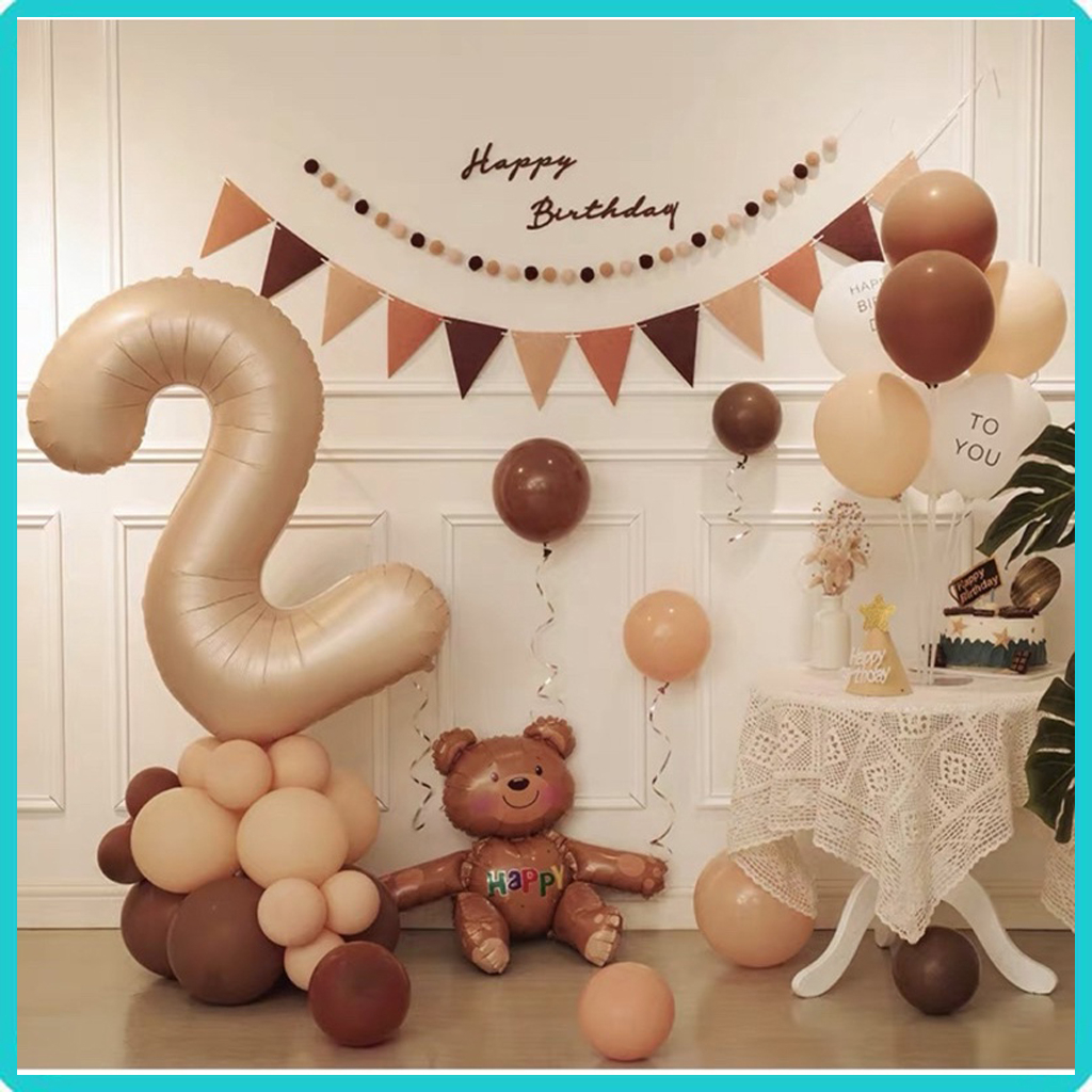 Set bóng trang trí sinh nhật Ins Handmade kiểu Hàn Quốc bóng pastel tại nhà dễ dàng trang trí cho các bé