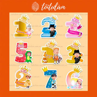 Cây số tuổi chibi trang trí sinh nhật, tiệc thôi nôi bé trai bé gái 30-40cm - Tôi Tự Làm