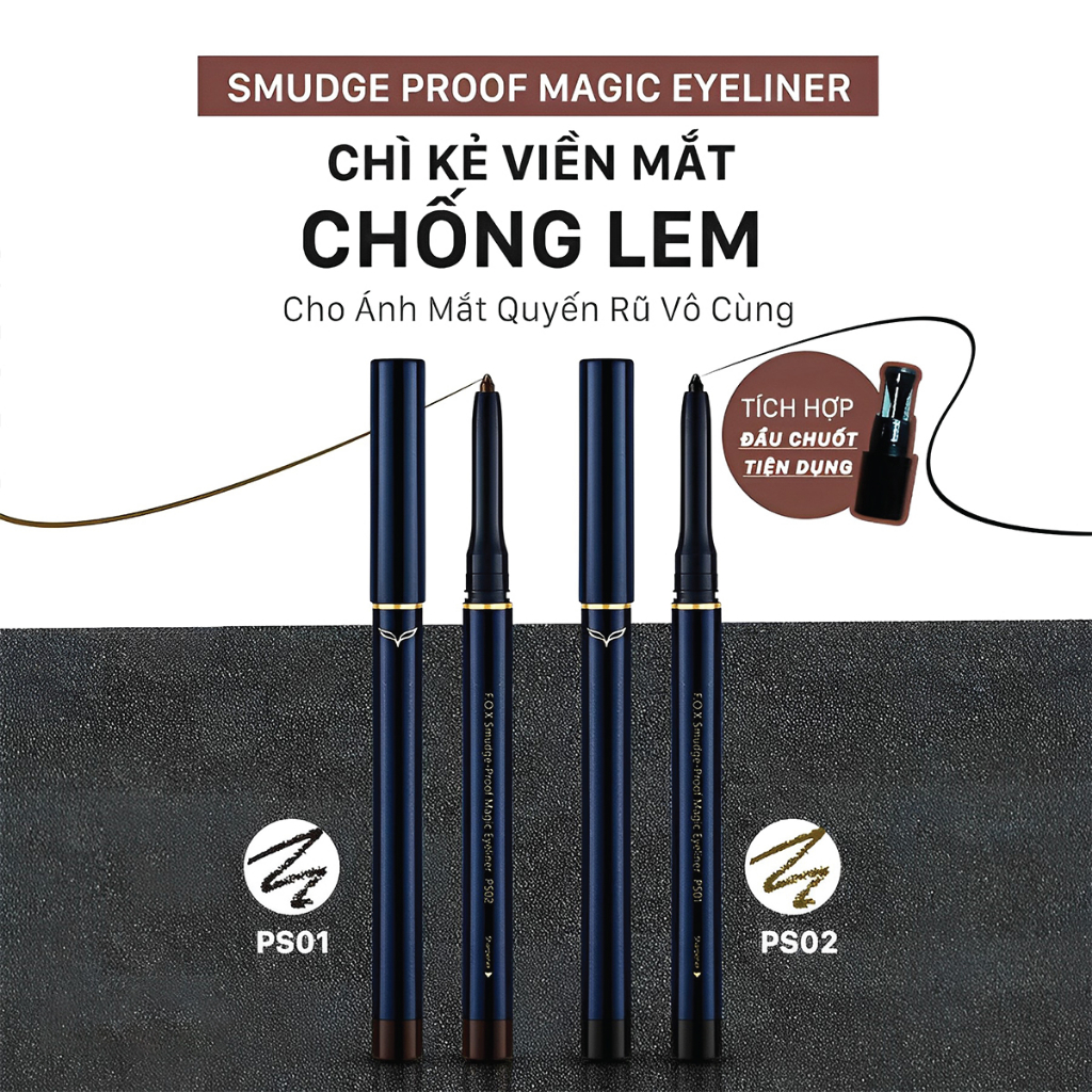 Chì Kẻ Mắt Eyeliner Chính Hãng Chống Lem FOX 0.3g