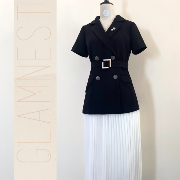 Áo Vest bầu ngắn tay bigsize màu đen basic chất đũi Thái cao cấp hàng thiết kế Glam Nest AV002