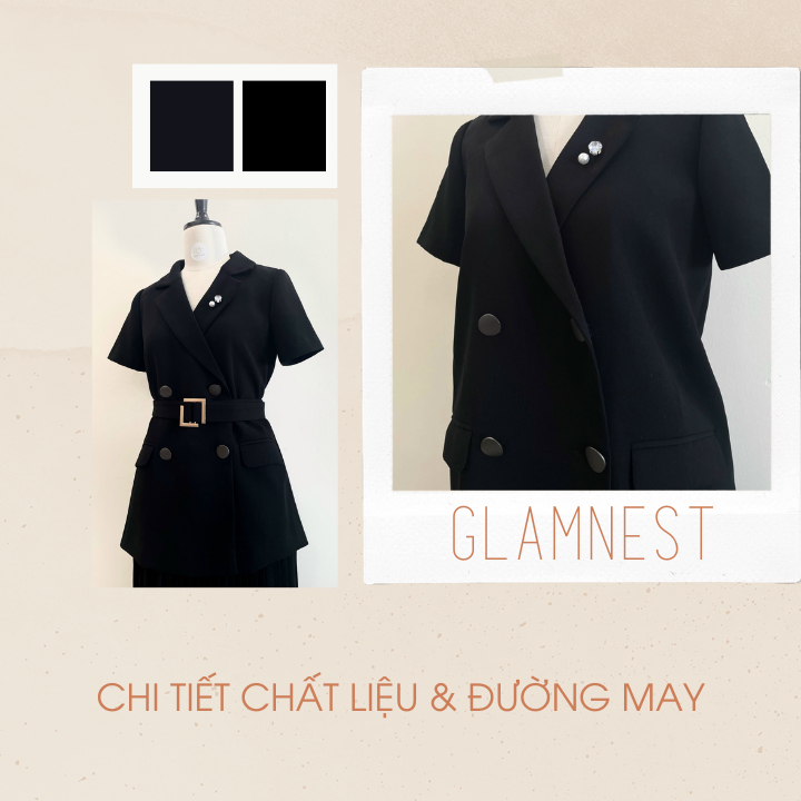 Áo Vest bầu ngắn tay bigsize màu đen basic chất đũi Thái cao cấp hàng thiết kế Glam Nest AV002