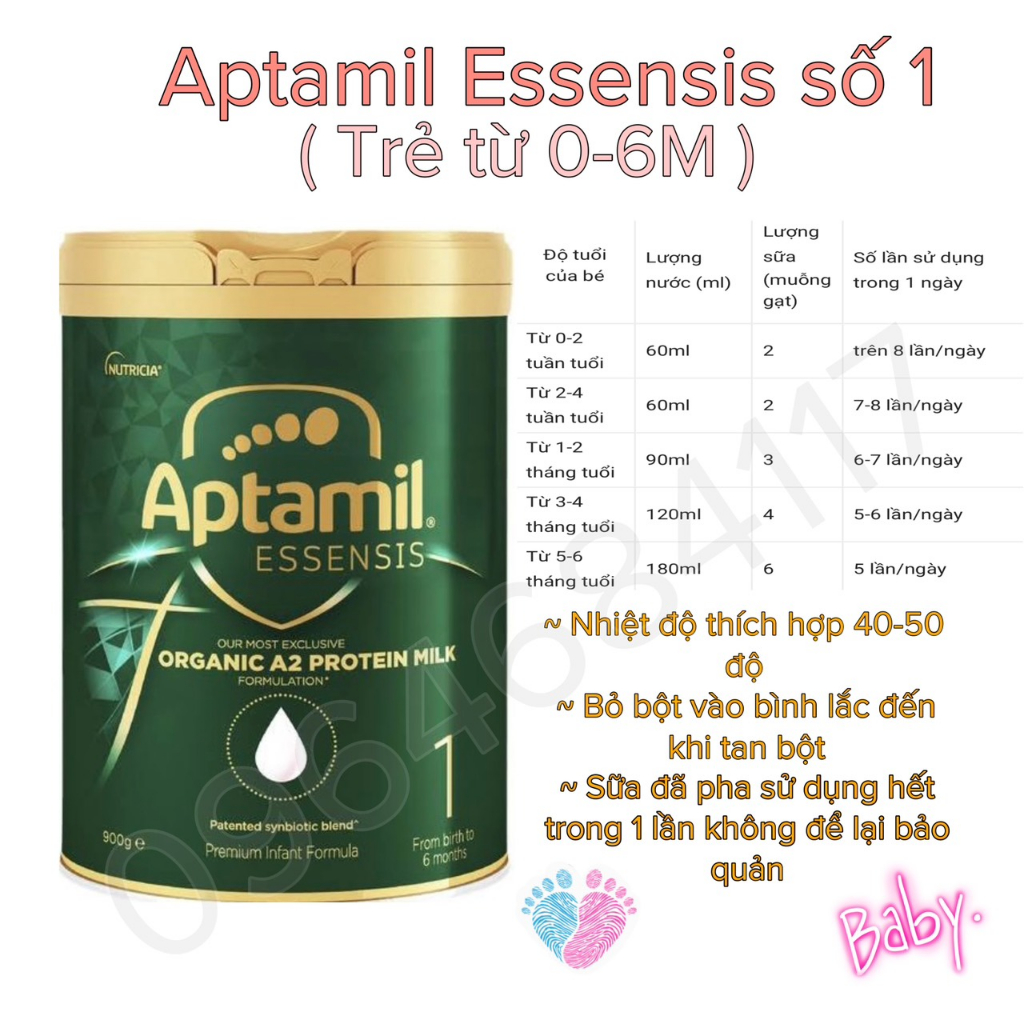 Sữa bột Aptamil Essesis Úc sữa đạm A2 hữu cơ