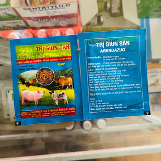Xử lý giun sán ở vật nuôi dạng bột.