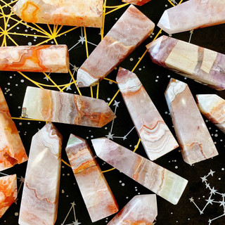 Trụ đá Năng Lượng Ameythyst Agate, Đá thạch anh tím cộng sinh mã não