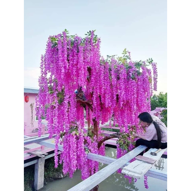 Hoa giả hoa tử đằng giả hoa tử đằng trang trí decor làm cây giả