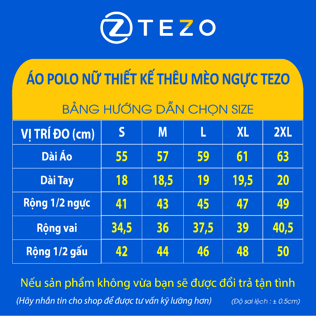 Áo polo nữ Tezo thun nữ ngắn tay có cổ thiết kế thêu mèo ngực 23APCT022 | BigBuy360 - bigbuy360.vn