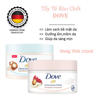 Tẩy da chết dove body dove creme dusch peeling macca và lựu,225ml 🇩🇪