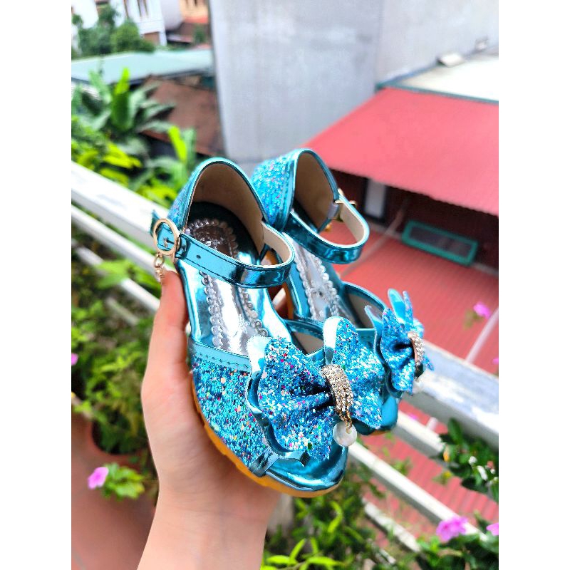 Dép Bé Gái Cao Gót, Sandal Bé Gái Công Chúa Lóng Lánh Cực Xinh