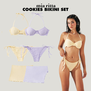 Bộ đồ bơi cookies bikini set mia ritta bkn01 - set đồ bơi 3 chi tiết - bikini 3 mảnh kẻ sexy