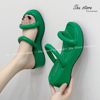 Shu Store | Dép đế xuồng 2 quai ngang phồng kiểu dáng năng động trẻ trung xinh xắn cho nữ