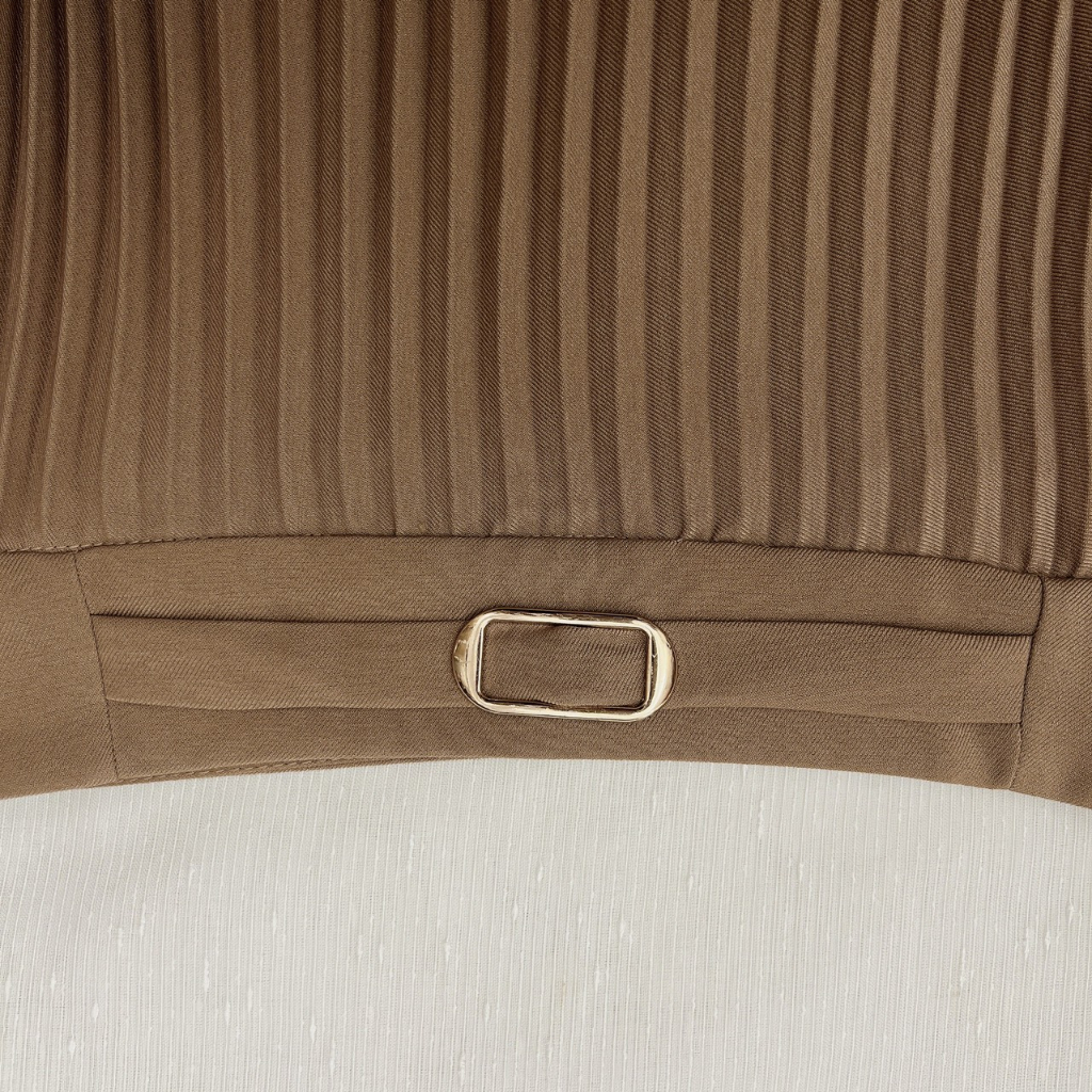 Áo sơ mi nữ hoa nhí be ngắn tay mix chân váy đai eo dập li thiết kế Bazzi  - ẢNH THẬT TỰ CHỤP