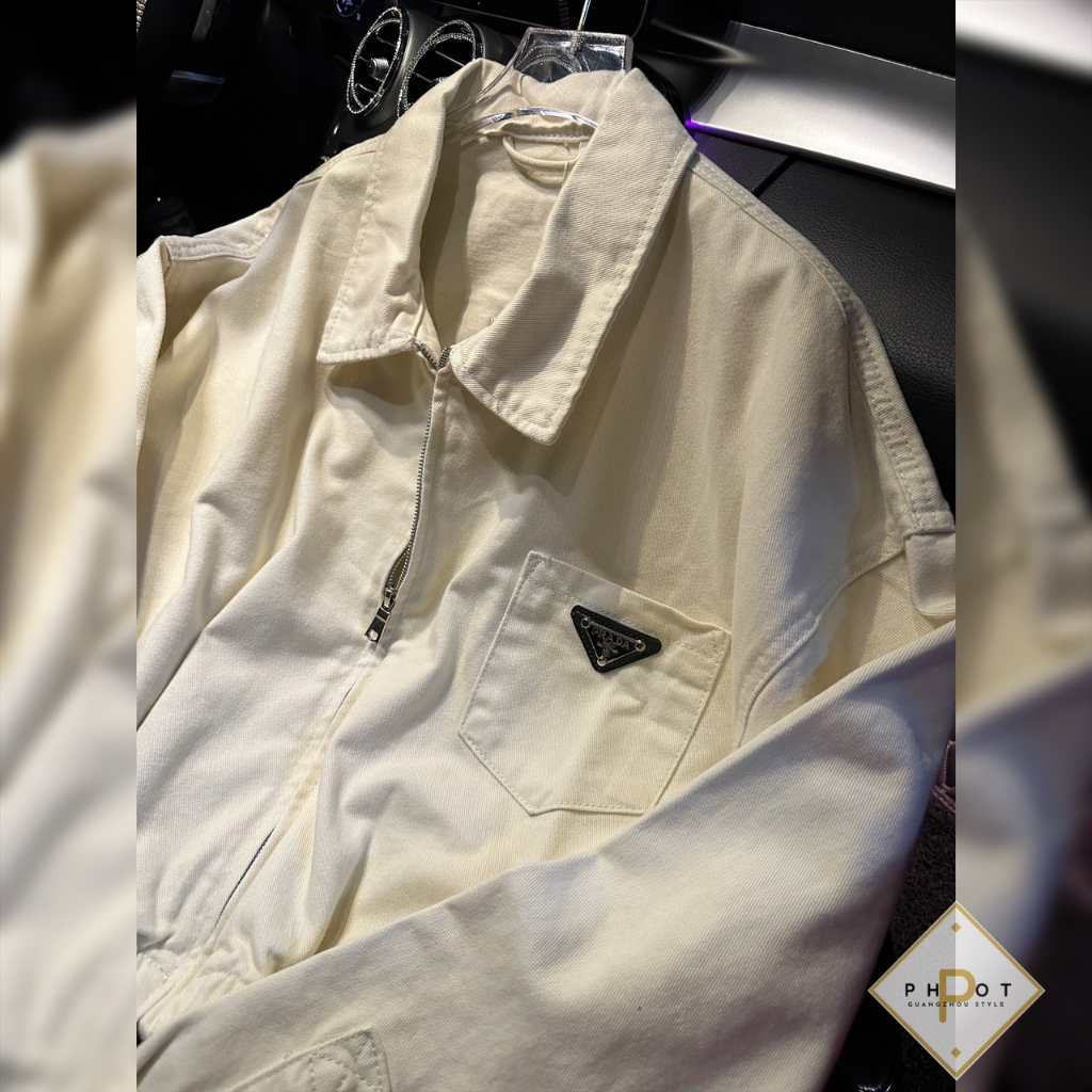 Khoác jean Pradaaaaa về 2 màu dáng bomber QCL1