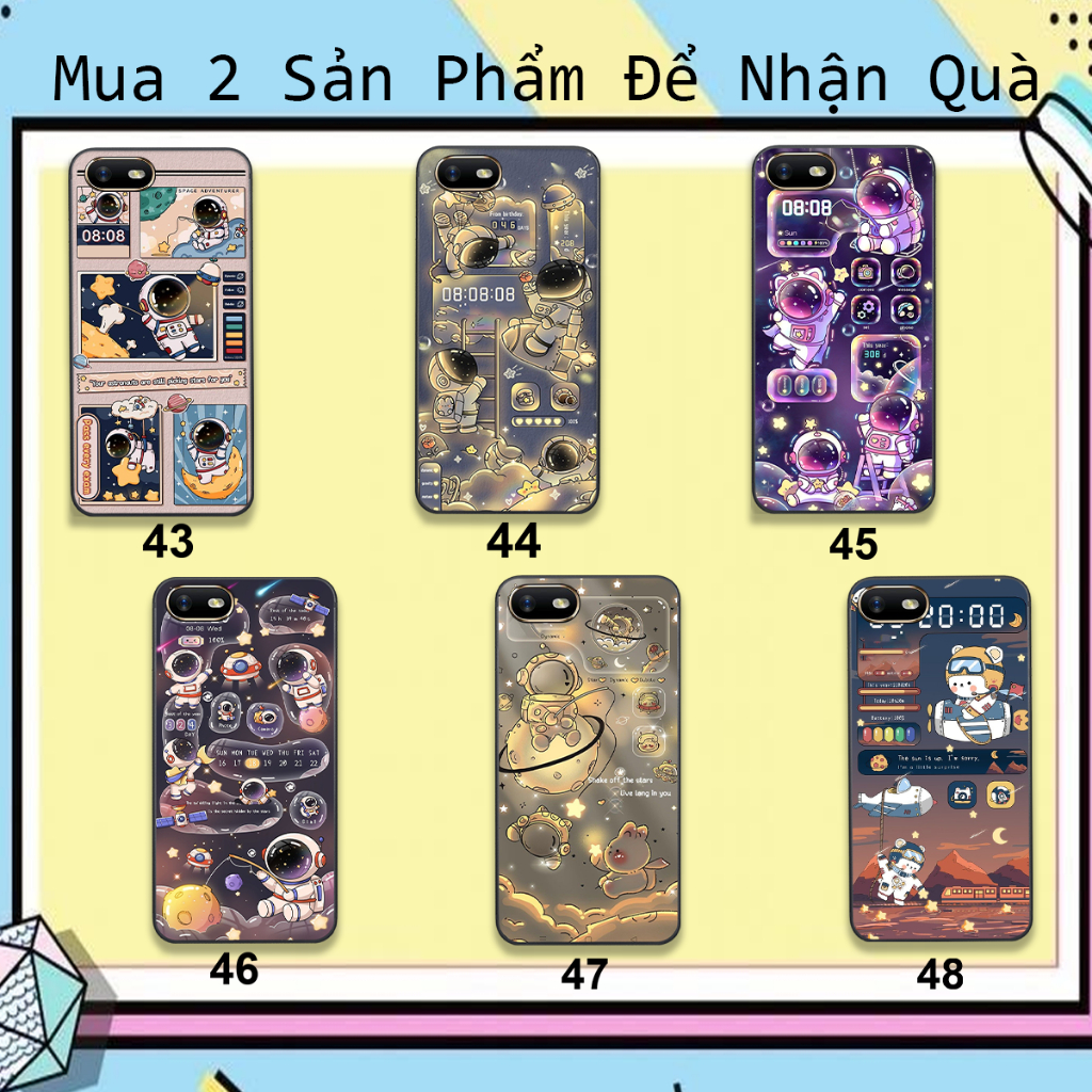 Ốp Oppo A3S / A1k / Realme C2 in hình họa tiết phi hành gia chibi 3d đẹp hot trend