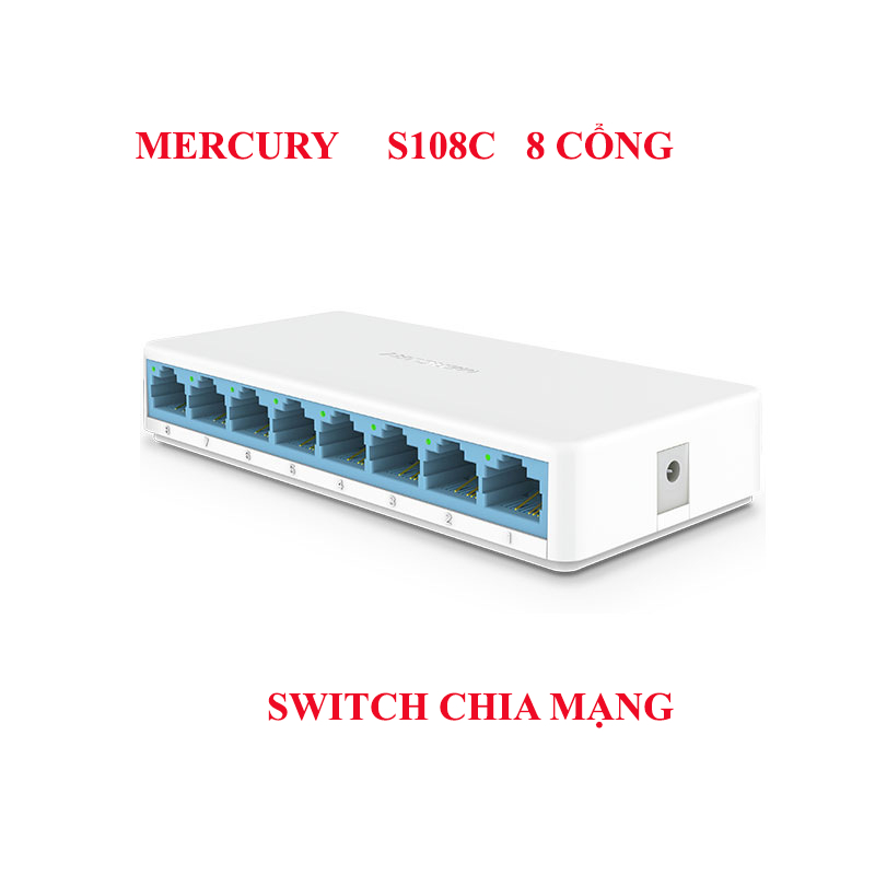 Bộ chia mạng lan  8 cổng Mercury S108C   tốc độ 10/100mbps