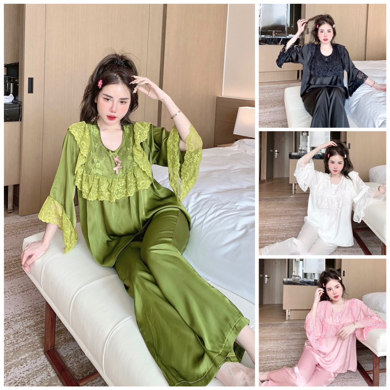 Bộ lụa tiểu thư tay ren bán bèo , xinh, sang, xịn