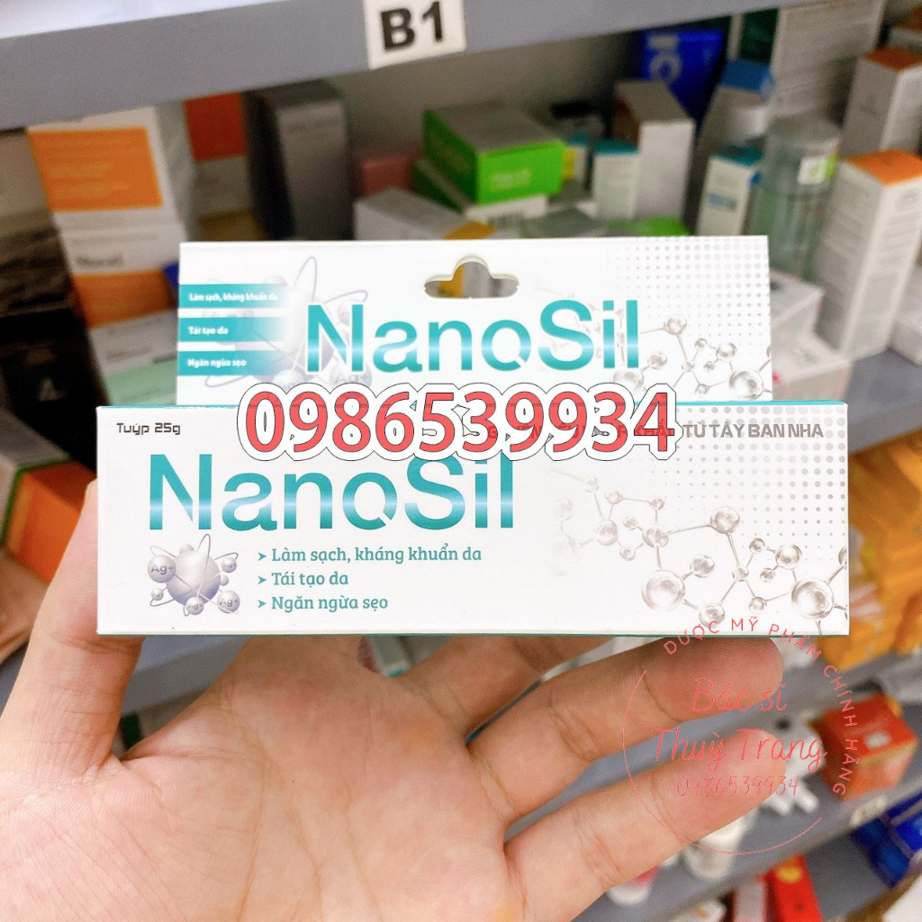 Gel kích thích tái tạo da, giảm thâm, ngừa sẹo NANOSIL - 25g