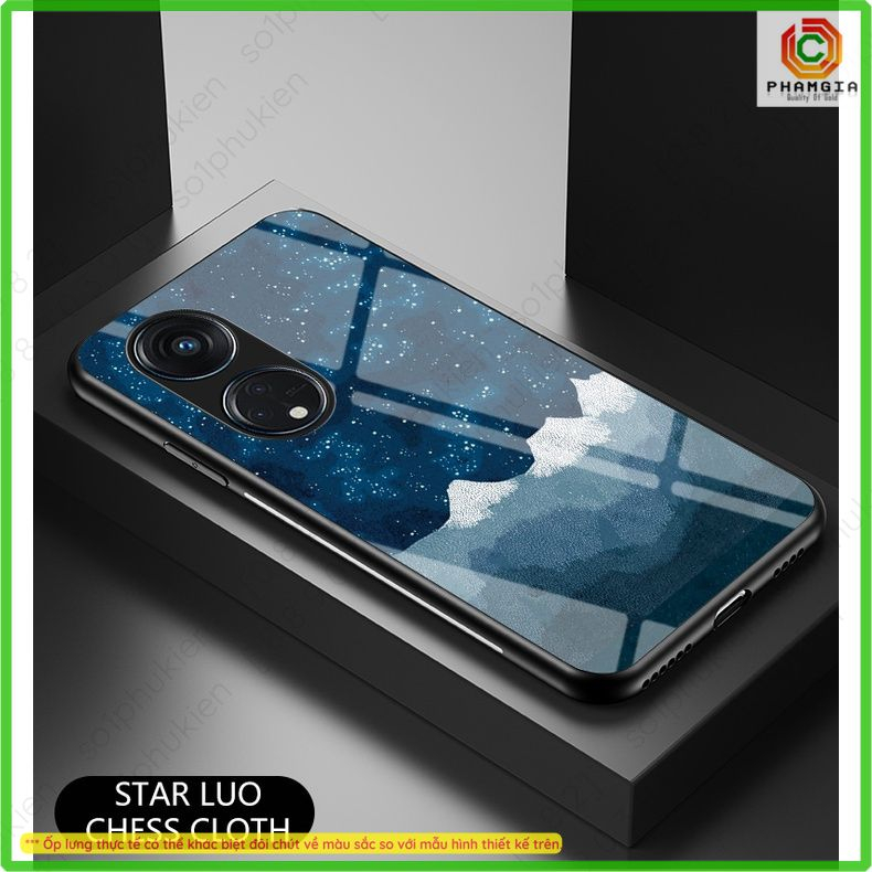 Ốp lưng OPPO RENO 8T 5G mặt lưng ép cường lực dẻo chống bể, in hình bầu trời sao, loang màu sắc nét, đẹp