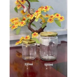 Hũ thuỷ tinh 220ml/ 500ml tròn đựng yến chưng - đtht - mật ong