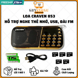 Loa Nghe Đài, Nghe Nhạc, Nghe Kinh CARAVEN CR-853 FM, Thẻ Nhớ, USB, Radio