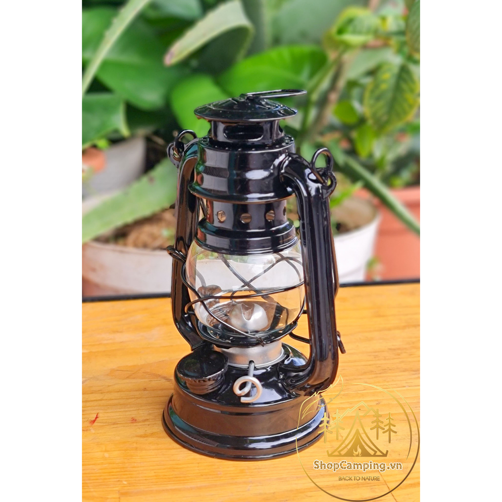 Đèn bão đèn dầu size nhỏ 19cm decor trang trí nhà cửa, đèn măng xông cắm trại dã ngoại cổ điển - Camping VietNam
