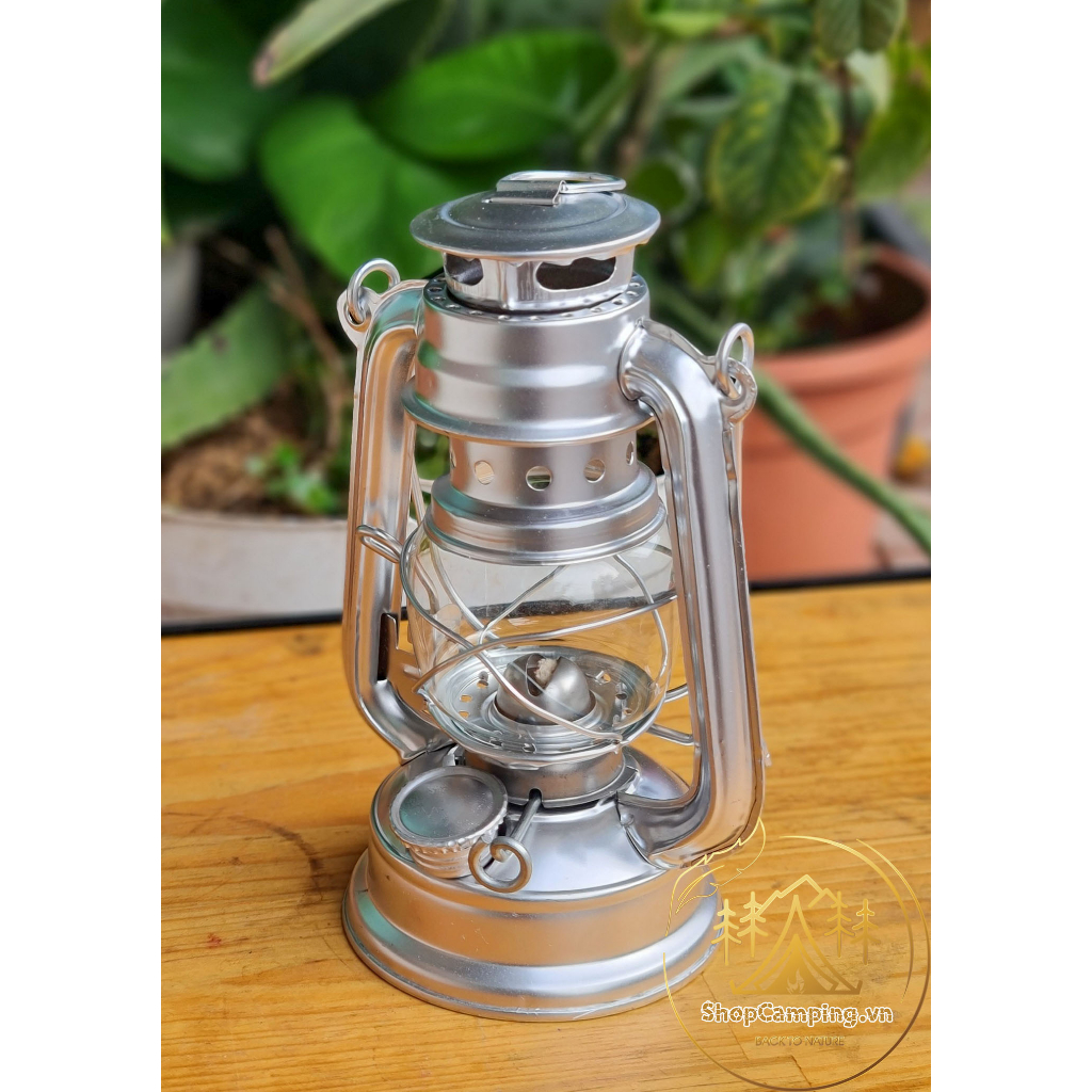 Đèn bão đèn dầu size nhỏ 19cm decor trang trí nhà cửa, đèn măng xông cắm trại dã ngoại cổ điển - Camping VietNam