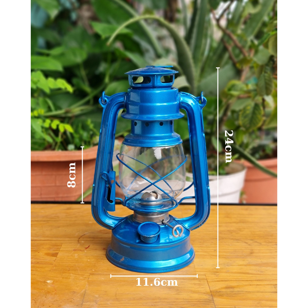Đèn bão đèn dầu size trung 24cm decor trang trí nhà cửa, đèn măng xông cắm trại dã ngoại cổ điển Camping VietNam