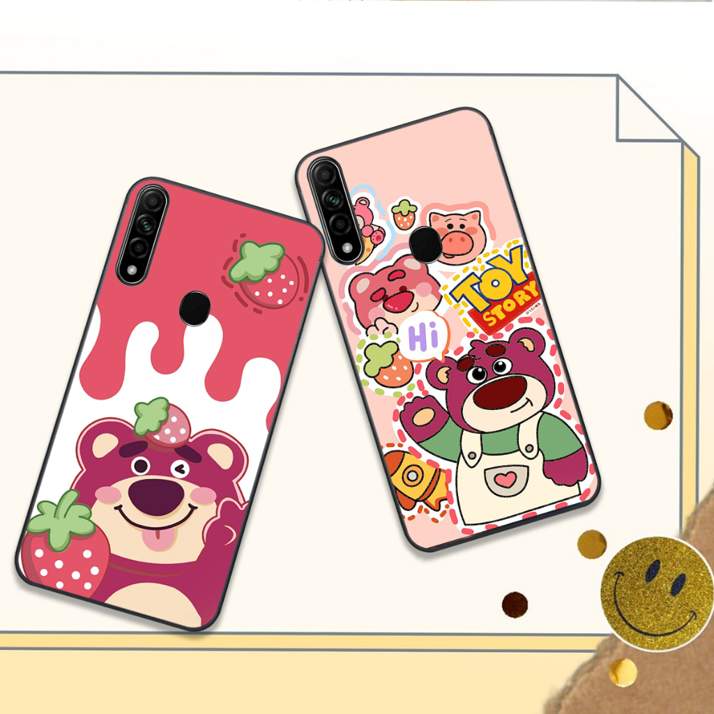 Ốp Oppo A31 / A8 in hình họa tiết gấu dâu , gấu lotso hồng đẹp cute hot trend