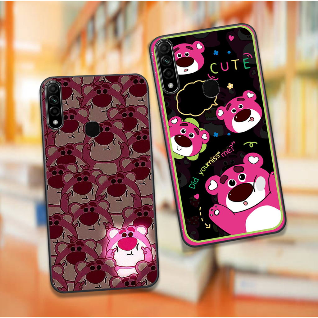 Ốp Oppo A31 / A8 in hình họa tiết gấu dâu , gấu lotso hồng đẹp cute hot trend