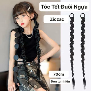 Tóc Giả Tết Đuôi Ngựa Kiểu ZicZac Dài 70cm (giá 1 bên) Cho TeenGirl MyBaby