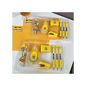 BỘ DỤNG CỤ HỌC TẬP HÌNH VỊT VÀNG 5IN1 DÀNH CHO BÉ HỌC TẬP-AT