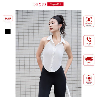 Áo thô sơ mi yếm buộc nơ kiểu cách 𝐃𝐗 𝐃𝐄𝐗𝐔𝐒_a90008