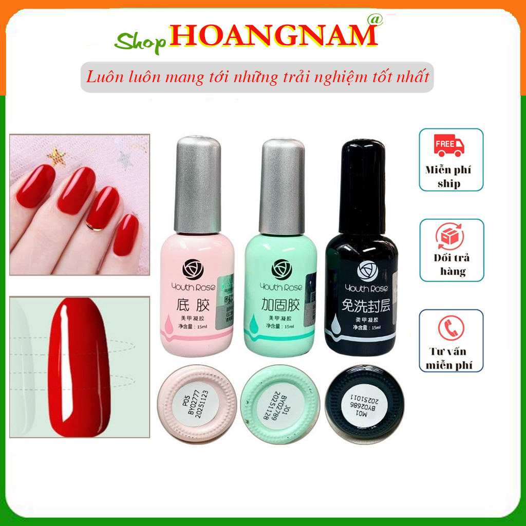 Sơn gel Top, liên kết và cứng móng Hoa Hồng làm nail Shop hoangnam