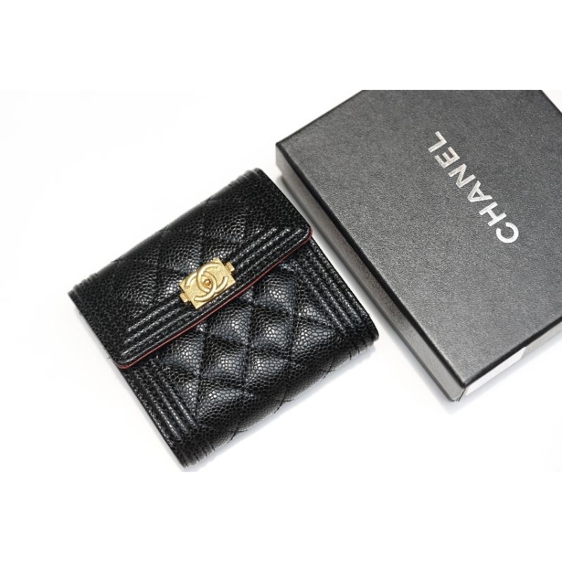 Ví nữ ngắn gập khóa boy da thật khóa mạ vàng giả cổ đẹp dã man fullbox