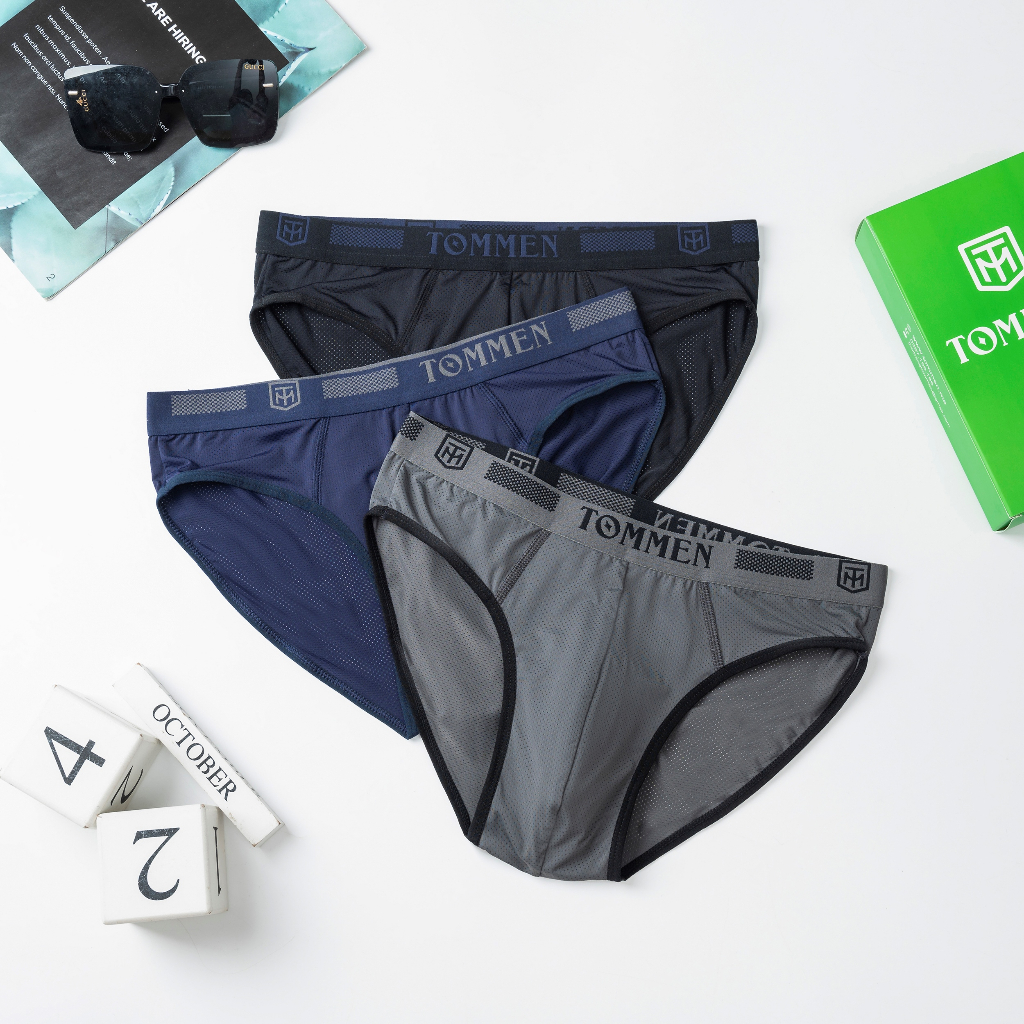 COMBO 3 QUẦN LÓT THÔNG HƠI TAM GIÁC TOMMEN MỀM MỊN HÀNG CAO CẤP. QUẦN LÓT NAM CHẤT POLYAMIDE THOÁT M