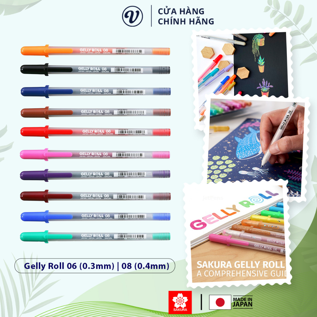 Bút bi mực Gel nhiều màu Sakura Gelly Roll chính hãng