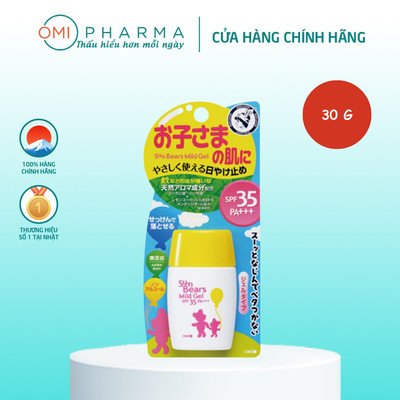 Gel Chống Nắng Dịu Nhẹ Cho Trẻ Em Omi Sun Bears SPF35 PA+++ Dành Cho Bé Từ 6 Tháng Tuổi (30g/tuýp)