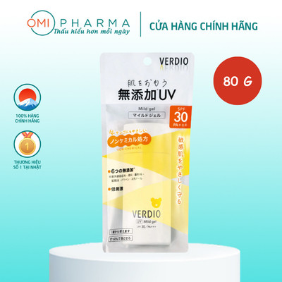 Gel Chống Nắng Dịu Nhẹ Cho Da Nhạy Cảm Và Cho Trẻ Em Omi Verdio SPF30 PA+++ (80g/tuýp)
